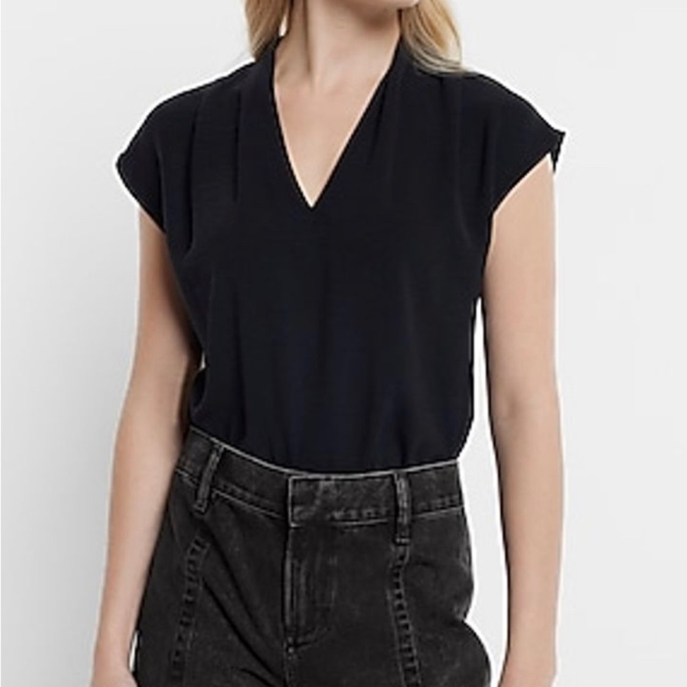 Express Shoulder Pad Black Bodysuit | Size: Medium | Color: Black